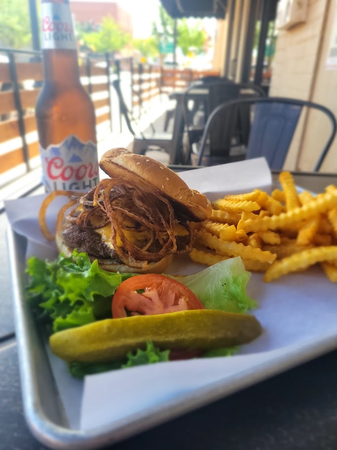 Pulled pork sandwich with fries