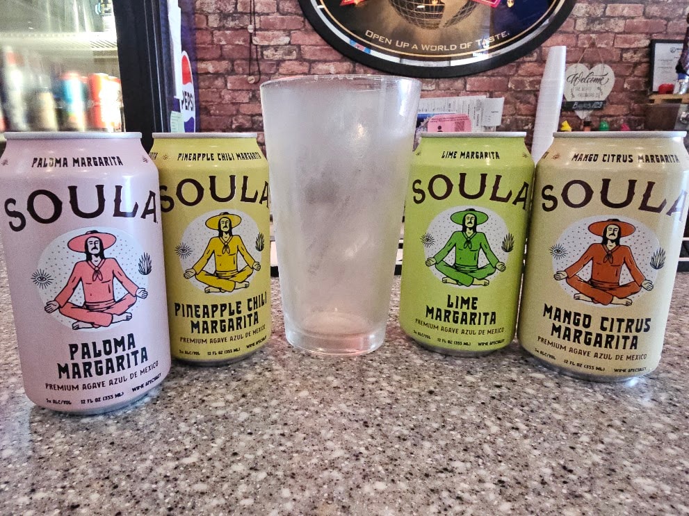 Soula margarita cans with cocktail